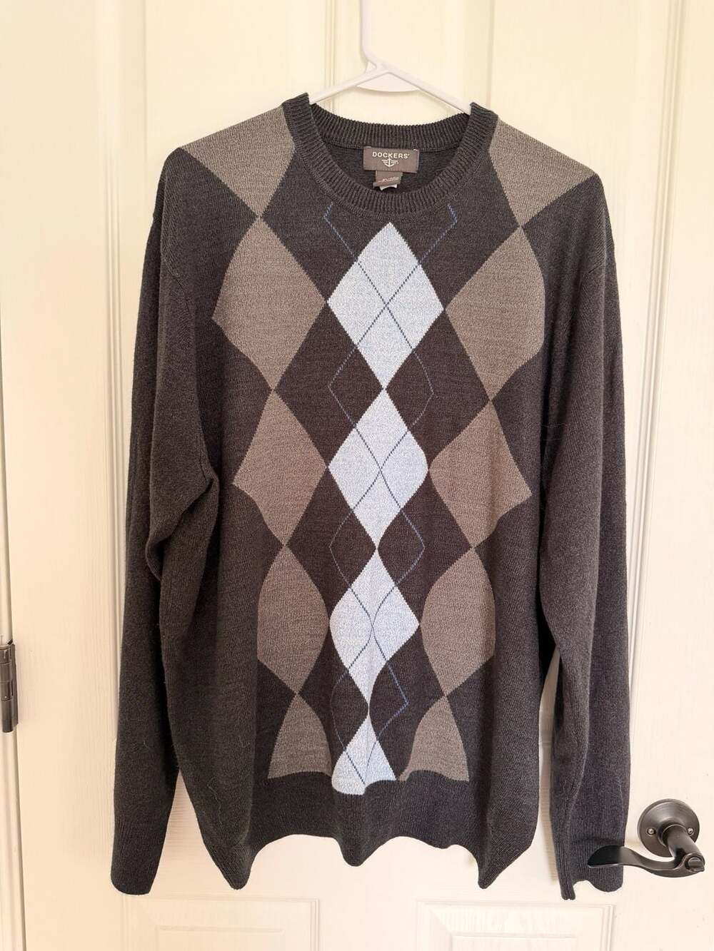 Dockers Men's Argyle Crew Neck Sweater Size XL